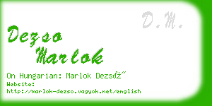 dezso marlok business card